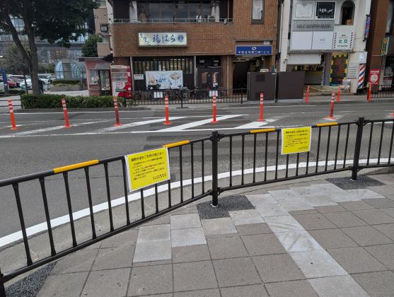 仙台駅東口の「信号の無い横断歩道」が撤去に